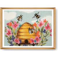 & XSTITCH MODERN BEE Counted Cross Stitch Kit Large Modern Bee Trimits