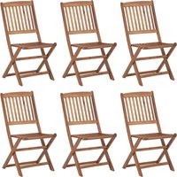 Berkfield Home Folding Outdoor Chairs 6 pcs Solid Acacia Wood in Brown