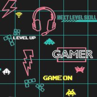Gamer Retro Gaming Classic Video Game Bedroom Wallpaper