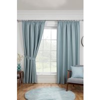Sundour Eclipse Pencil Pleat Blackout Curtains Taped Curtain Pair in Blue | Size: 229 cm width x 183 cm drop