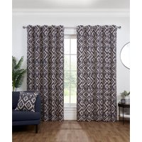 Sundour Marrakech Eyelet Curtains in Blue | Size: 168 cm width x 229 cm drop