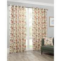 Sundour Shelley Faux Embroidery Eyelet Curtains in Beige | Size: 168 cm width x 229 cm drop