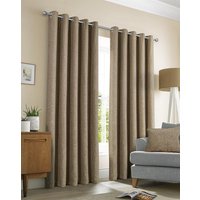 Sundour Amberley Chenille Eyelet Curtains in Brown | Size: 117 cm width x 137 cm drop