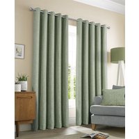 Sundour Amberley Chenille Eyelet Curtains in Green | Size: 229 cm width x 229 cm drop