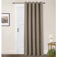 Sundour Amberley Chenille Eyelet Door Curtain in Brown | Size: 168 cm width x 214 cm drop