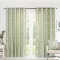 Sundour Sade Eyelet Curtains in Green | Size: 117 cm width x 137 cm drop