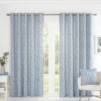 Sundour Sade Eyelet Curtains in Blue | Size: 117 cm width x 137 cm drop