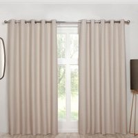 Sundour Cosmos Eyelet Curtains in Natural | Size: 168 cm width x 183 cm drop