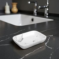Showerdrape Octavia White Marble & Chrome Soap Dish