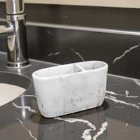 Showerdrape Octavia White Marble & Chrome Toothbrush Holder