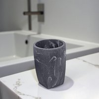 Showerdrape Octavia Grey Marble & Chrome Tumbler