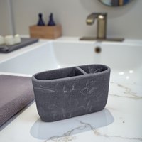 Showerdrape Octavia Grey Marble & Chrome Toothbrush Holder