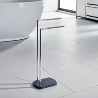 Showerdrape Octavia Grey Marble & Chrome Freestanding Towel Stand