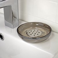 Showerdrape Ombre Smoked Glass Collection Soap Dish in Clear