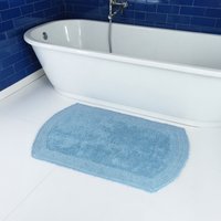 Showerdrape Ultra 100% Cotton Grey Reversible Bath Mat 800 x 500mm in Blue