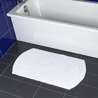 Showerdrape Ultra 100% Cotton Grey Reversible Bath Mat 800 x 500mm in White