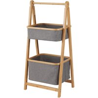 Showerdrape Cotswold Grey 2 Tier Bathroom Storage Basket Ladder 990 x 440mm | Size: Large