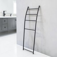 Showerdrape Apex Black Bathroom Freestanding Towel Rail Storage Ladder