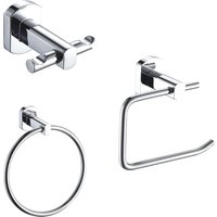 Showerdrape Admiralty Chrome Stainless Steel Wall Mounted 3 Piece Bathroom Accessory Set in Silver