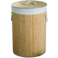 HomeSpace Direct Round Bamboo Natural Laundry Hamper