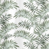 HomeSpace Direct Leaf White Shower Curtain