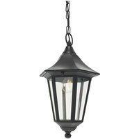 Netlighting Valencia 1 Light Outdoor Ceiling Chain Lantern Black IP54 E27