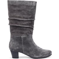 Hotter Women's Wide Fit 'Sloane' Calf Length Suede Boots in Grey | Size: 7