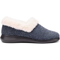 Hotter Women's Wide Fit 'Snug II' Slippers in Navy | Size: 3