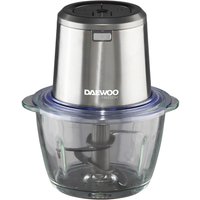 Daewoo 200W 'Cordless Pro' Electric Food Chopper & 1L Glass Bowl Stainless Steel in Metallic Silver | Size: 1000ml