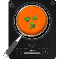 Daewoo 2200W Single Induction Hob Free Standing Compact Counter Top Hot Plate in Black