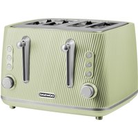 Daewoo 'Cascade' 4-Slice Toaster Ridge Textured Finish Defrost Reheat Cancel in Pale Green | Size: Large