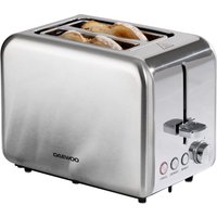 Daewoo Electric Stainless Steel 2 Slice Toaster Wide Slot Brushed Silver