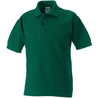 Jerzees Schoolwear Jerzees Schoolgear 65 35 Pique Polo Shirt in Bottle Green | Size: 7-8 Years