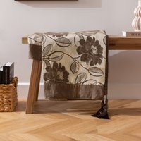 Essentials Mayflower Floral Jacquard Throw in Brown