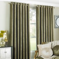 Paoletti Wellesley Eyelet Curtains in Brown | Size: 168 cm width x 183 cm drop