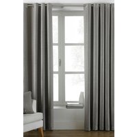 Paoletti Atlantic Twill Woven Eyelet Curtains in Grey | Size: 168 cm width x 229 cm drop