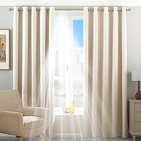 Essentials Twilight Thermal Blackout Eyelet Curtains in Ivory | Size: 117 cm width x 137 cm drop