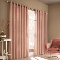 Furn Himalaya Abstract Eyelet Curtains in Pink | Size: 168 cm width x 229 cm drop
