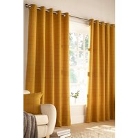 Furn Ellis Windowpane Check Eyelet Curtains in Yellow | Size: 168 cm width x 183 cm drop