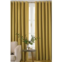 Furn Moon Premium Thermal Blackout Eyelet Curtains in Yellow | Size: 168 cm width x 137 cm drop
