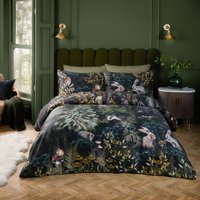 Paoletti Sherwood Forest 100% Cotton Printed Duvet Cover Set in Green | Size: King