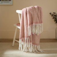 Furn Cozy Woven Tasselled Throw in Pink | Size: 140 cm x 180 cm