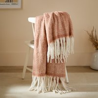 Furn Cozy Woven Tasselled Throw in Burnt Orange | Size: 140 cm x 180 cm