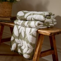 Wylder Nature Hazel Woven Throw in Olive | Size: 130 cm x 180 cm