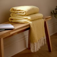 Wylder Nature Isla Woven Tasselled Throw in Yellow | Size: 130 cm x 180 cm