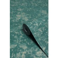 Paoletti Symphony Abstract Metallic Vinyl Wallpaper in Teal