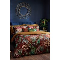 Wylder Aranya Exotic Animal Velvet Duvet Cover Set in Orange | Size: Double