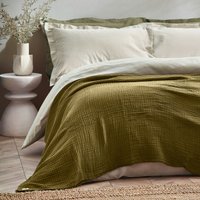Lark 100% Cotton Muslin Frayed Edge Throw cm x 260 cm