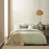 Hebden Stripe 100% Cotton Duvet Cover Set, Super King, Forest, Green