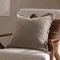 Bertie 100% Cotton Velvet Cushion Light cm x 45 cm